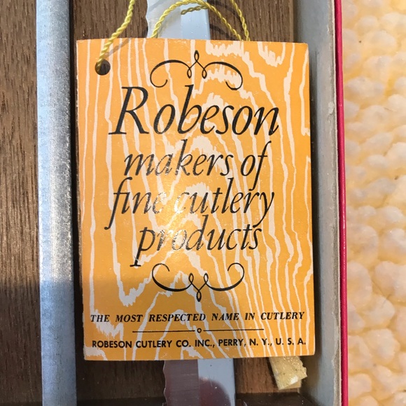 Vintage Robeson Carving Set 🦃 Knife Fork Sharpener in Original Box 🦃 - Picture 2 of 6